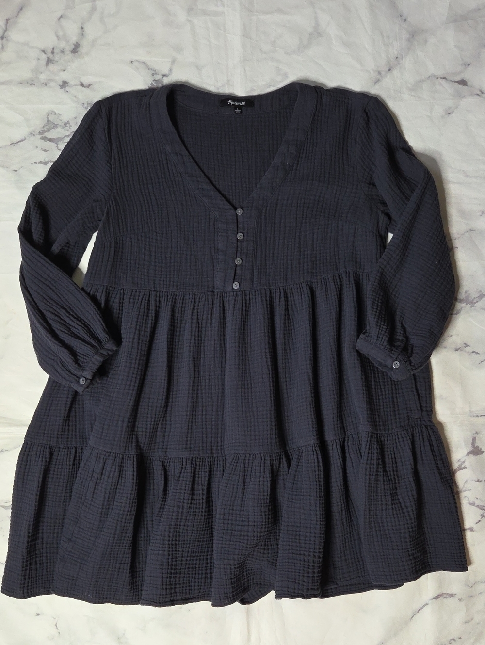 Madewell Colette Lightspun Long Sleeve Mini Dress